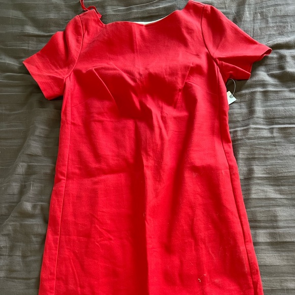Anthropologie NWT Maeve Alexia anthropologie Red Bow Cut Out Back Dress 4 S - Picture 2 of 7